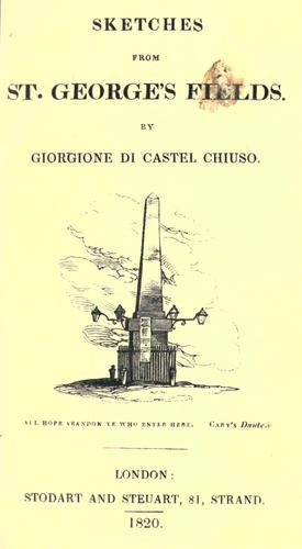Cover for Sketches from St. George's Fields.
