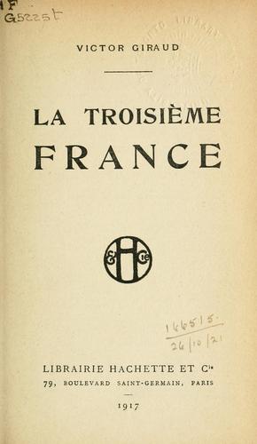 Cover for La troisième France.