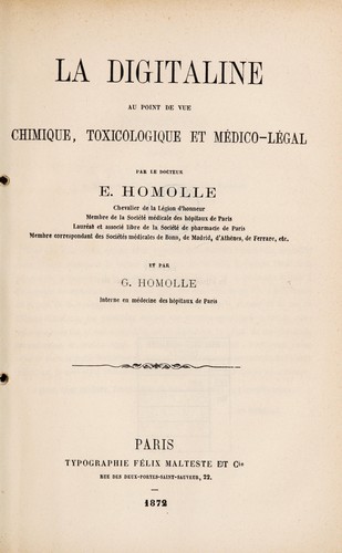 Cover for La digitaline