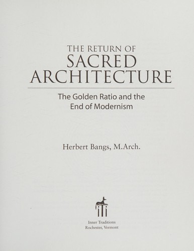 Cover for The return of sacred architecture