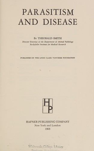 Cover for Parasitism and disease.