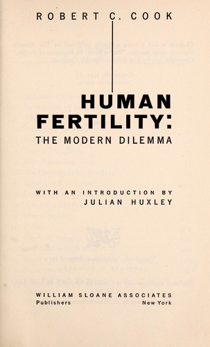 Cover for Human fertility: the modern dilemma
