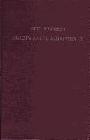 Cover for Ausgewahlte Schriften, Band 4, Zer Muskiwissenschaft, 1909-1960