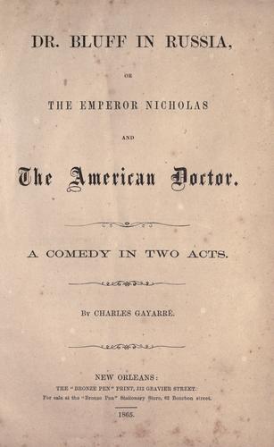 Cover for Dr. Bluff in Russia, or, The Emperor Nicholas and the American doctor