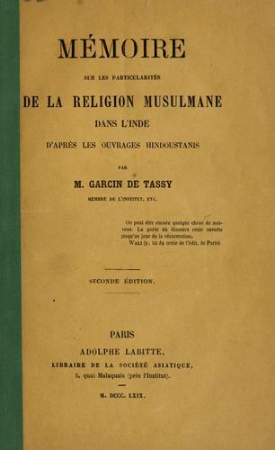 Cover for Mémoire sur les particularités de la religion musulmane dans l'Inde d'après les ouvrages hindoustanis.