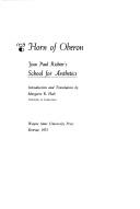 Cover for Horn of Oberon: Jean Paul Richter's School for aesthetics.