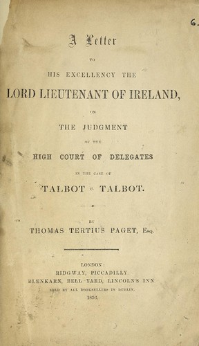 Cover for A letter to His Excellency