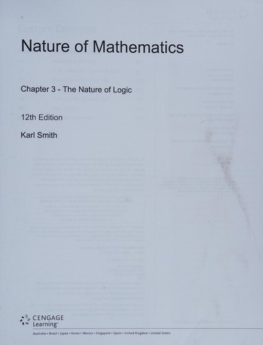 Cover for Nature of Mathematics - Chapter 3