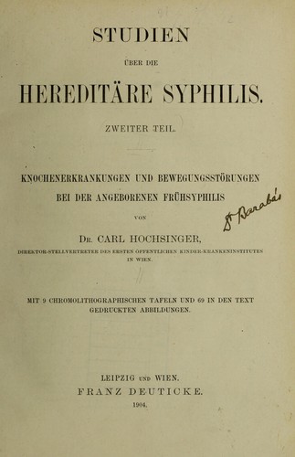 Cover for Studien ©ơber die heredit©Þre Syphilis