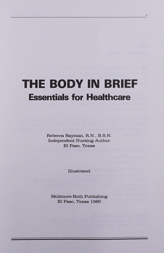 Cover for The body in brief