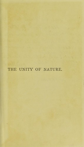 Cover for The unity of nature