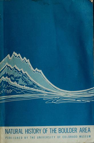 Cover for Natural history of the Boulder area