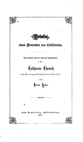 Cover for Briefe eines Deutschen aus Californien