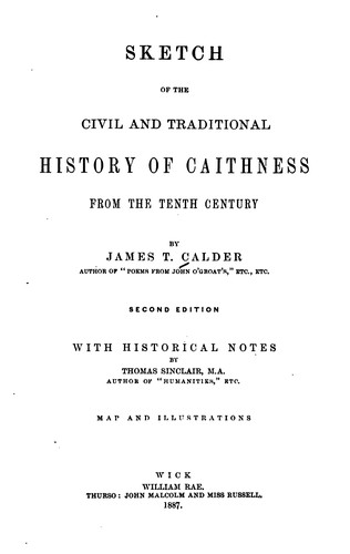 Cover for Sketch of the Civil and Traditional History of Caithness, from the Tenth Century