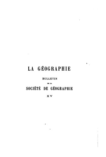 Cover for La Géographie