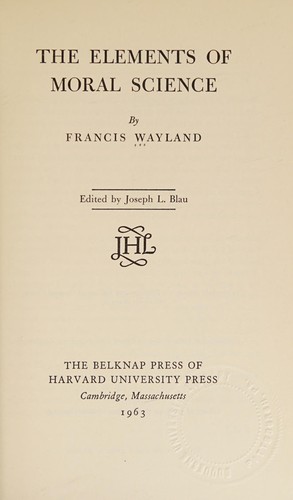 Cover for Elements of Moral Science