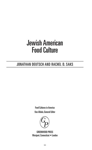 Cover for Jewish American food culture