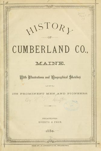 Cover for History of Cumberland Co., Maine.