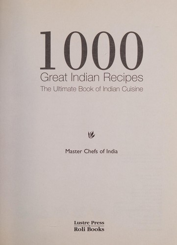 Cover for 1000 Great Indian Recipes