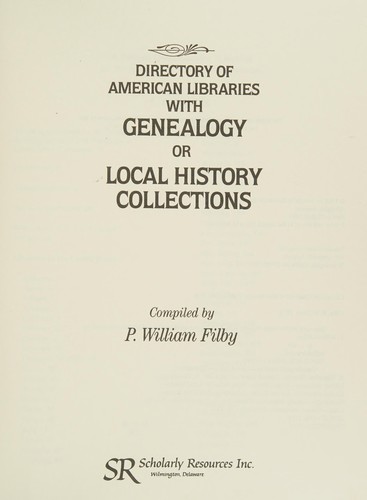 Cover for Directory of American libraries with genealogy or local history collections