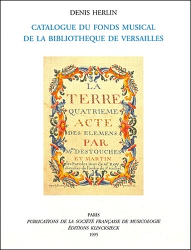 Cover for Catalogue du fonds musical de la Bibliothèque de Versailles