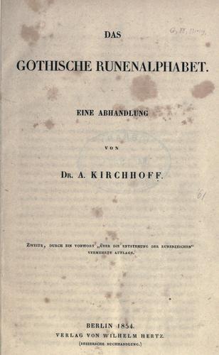 Cover for Das gothische Runenalphabet