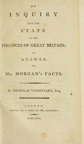Cover for inquiry into the state of the finances of Great Britain