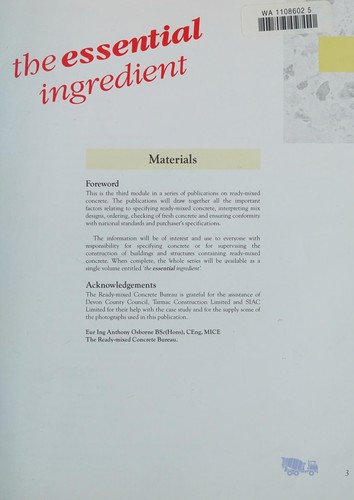 Cover for The Essential Ingredient