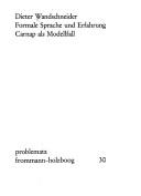 Cover for Formale Sprache und Erfahrung