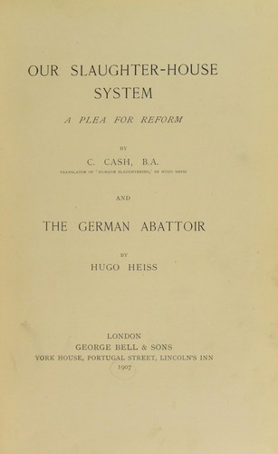 Cover for Our slaughter-house system