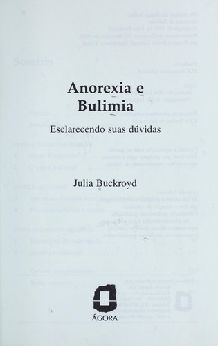 Cover for Anorexia e bulimia