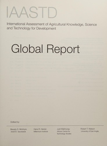 Cover for International assessment of agricultural knowledge, science and technology for development (IAASTD)
