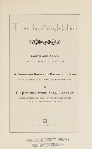 Cover for Three by Atiq Rahimi