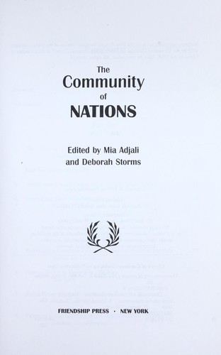 Cover for The community of nations