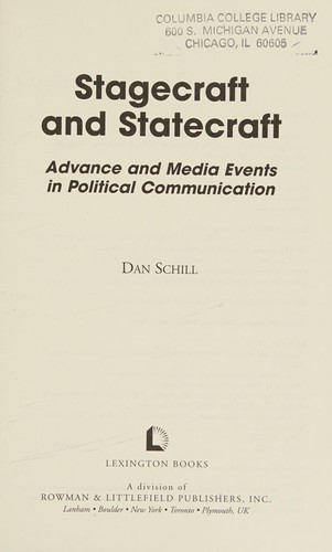 Cover for Stagecraft and statecraft