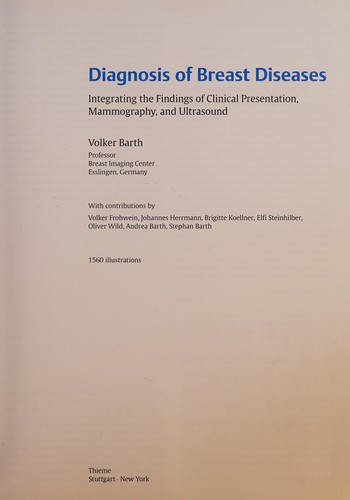 Cover for Diagnosis of Breast Diseases