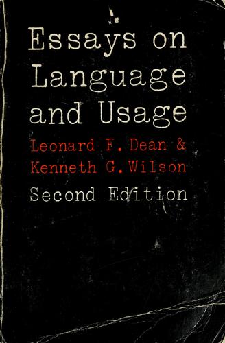 Cover for Essays on language and usage