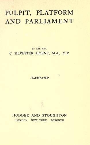 Cover for Pulpit, platform and parliament