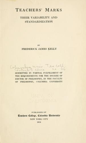 Cover for Teachers' marks