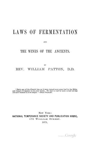 Cover for The laws of fermentation and the wines of the ancients