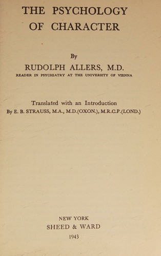 Cover for The Psychology of Character