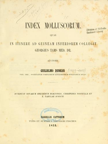 Cover for Index molluscorum