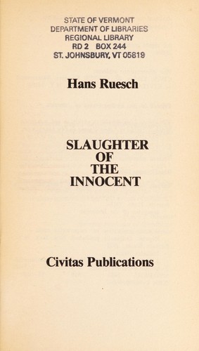 Cover for Slaughter of the innocent