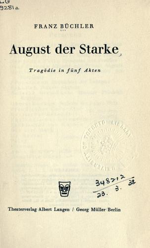 Cover for August der Starke