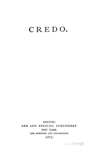Cover for Credo