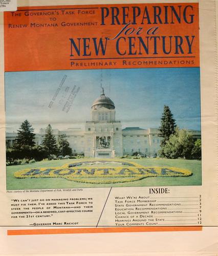 Cover for Preparing for a new century