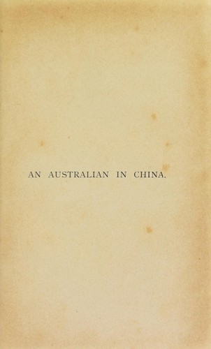 Cover for An Australian in China