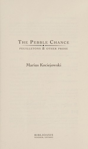 Cover for Pebble Chance