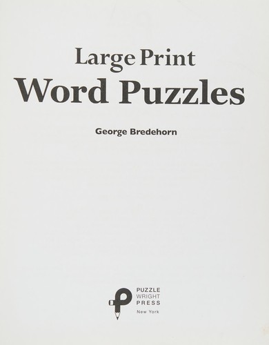 Cover for Large Print Word Puzzles