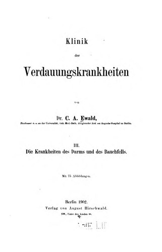 Cover for Klinik der Verdauungskrankheiten. v.3, 1902